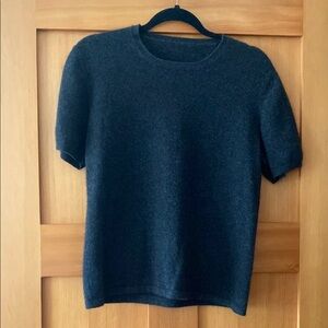 Dark Gray Short Sleeve Sweater